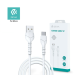Devia Cable  MICRO USB 2.1A 1m Λευκό