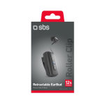SBS WIRELESS EARPHONE RETRACTABLE ROLLER CLIP black