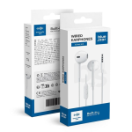 BLUE STAR wire earphones Jack 3,5 mm with microphone PA-E65 1,2 m white