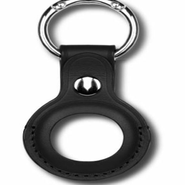 DEVIA AIRTAG LEATHER KEY RING BLK
