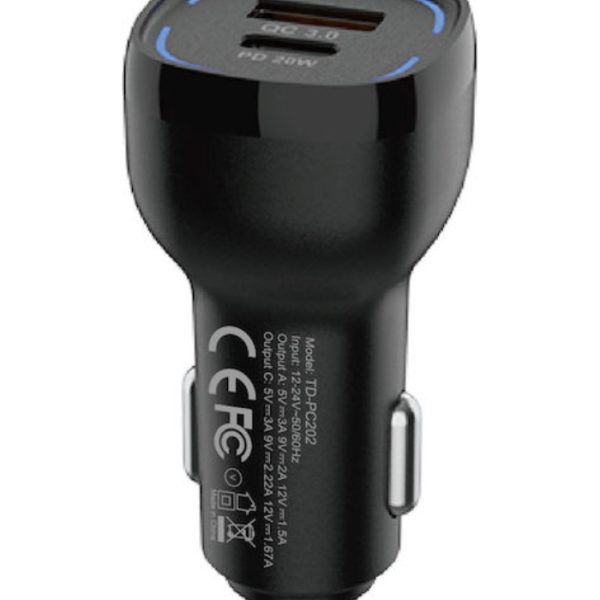 JES PC202 Φορτιστής Αυτοκινήτου 38W PD+QC Μαύρος (Αντιγραφή)