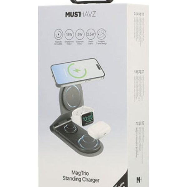 Ασυρματος Φορτιστης Musthavz MagTrio Standing 3 σε 1