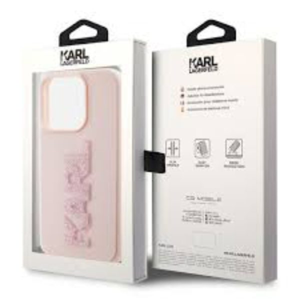 Original faceplate case KARL LAGERFELD KLHCP15X3DMBKCP for iPhone 15 PRO MAX pink ΘΗΚΕΣ