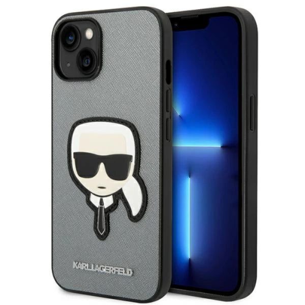 Original faceplate case KARL LAGERFELD KLHCP14SSAPKHG for iPhone 14 silver