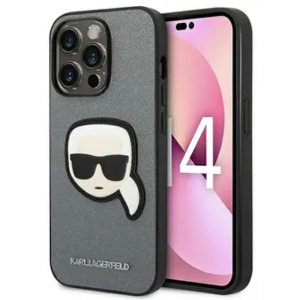 Original faceplate case KARL LAGERFELD KLHCP14XSAPKHG for iPhone 14 PRO MAX silver