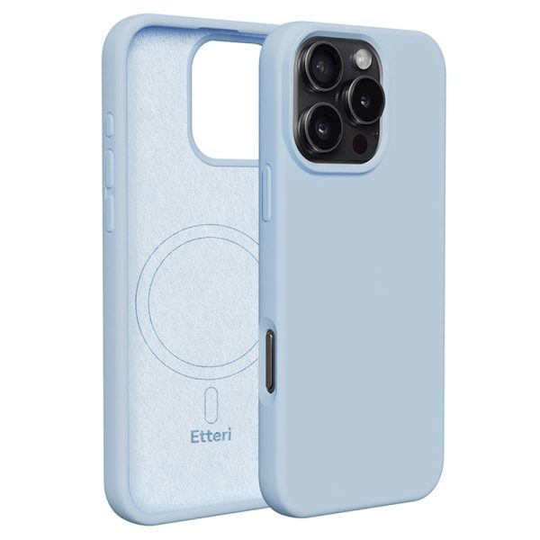 Silicone Thin Mag case for iPhone 16 6,1" light blue