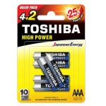 ΑΛΚΑΛΙΚΕΣ ΜΠΑΤΑΡΙΕΣ AAA TOSHIBA LR03GCP BP-6 2F 1.5V 6τεμ.
