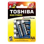 ΑΛΚΑΛΙΚΕΣ ΜΠΑΤΑΡΙΕΣ AA TOSHIBA LR6GCP BP-6 2F 1.5V 6τεμ.