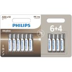 ΑΛΚΑΛΙΚΕΣ ΜΠΑΤΑΡΙΕΣ AAA PHILIPS LR03 1.5V 6+4 10τεμ - Image 2