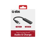 SBS AUDIO ADAPTOR TYPE C TO JACK 3.5 and CHARGING black - Image 2