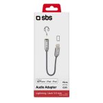 SBS AUDIO CABLE MFI LIGHTNING TO JACK 3.5 FEMALE 15cm silver - Image 2