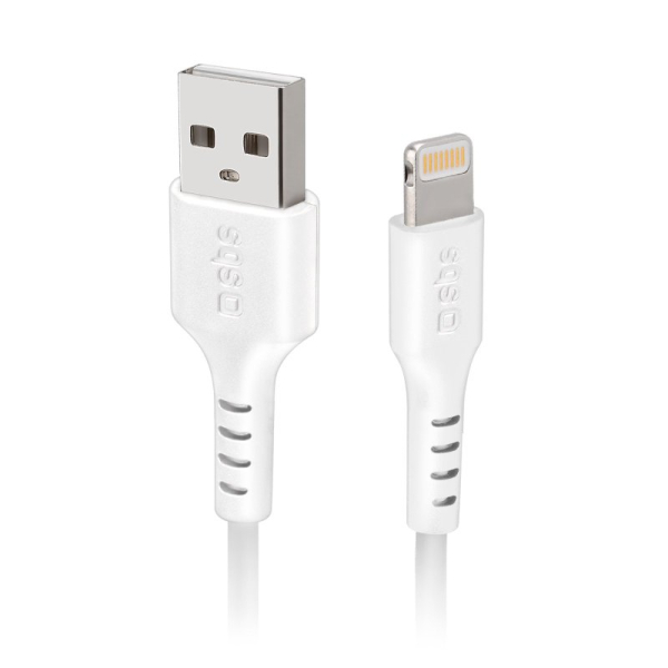 sbsdatacab_6282930 SBS DATA CABLE MFI USB 2.0 to LIGHTNING 1m white - Image 1
