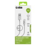 SBS DATA CABLE TYPE C 1.5m NYLON BRAIDED silver - Image 2