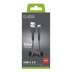 SBS DATA CABLE USB to TYPE C SPIRAL 0.5m black - Image 2