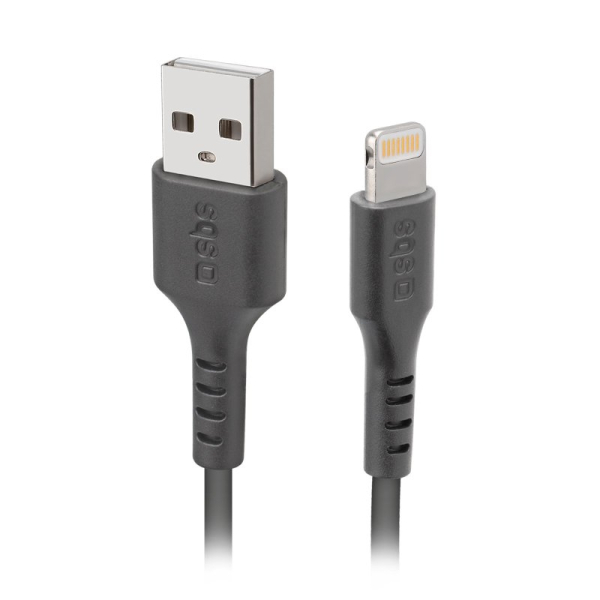 sbsdatacab_6331608 SBS DATA CABLE MFI USB 2.0 to LIGHTNING 1m black - Image 1
