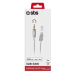 SBS MFI AUDIO CABLE LIGHTNING TO JACK 3.5 silver - Image 5