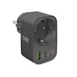SBS MULTIPLUG WALL CHARGER USB and 2xUSB-C PD 30W Black - Image 4