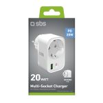 SBS MULTIPLUG WALL CHARGER USB and USB-C PD 20W white - Image 5