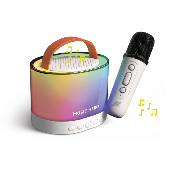 sbsmusiche_6310255 SBS MUSIC HERO KARAOKE SPEAKER WITH MICROPHONE LED LIGHTS AND VOICE EFFECTS - Image 1