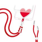 SBS NECK STRAP HEART SHAPED FOR SMARTPHONES red