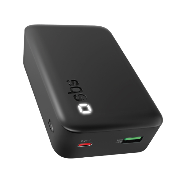 sbspowerba_6301297 SBS POWERBANK 20000 mAh PD 20W LED black - Image 1