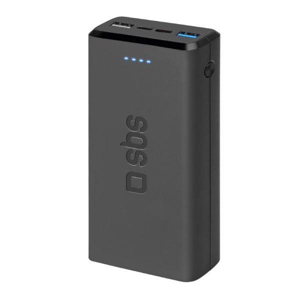 sbspowerba_6321884 SBS POWERBANK 20000 mAh 2 PORTS 2.1A black - Image 1