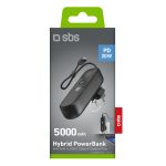 SBS POWERBANK 5000 mAh PD 20W WITH EU PLUG black - Image 2
