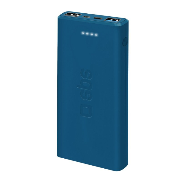 sbspowerba_6339710 SBS POWERBANK 10000 mAh 2 PORTS 2.1A blue - Image 1