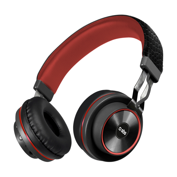 sbspremium_6319783 SBS PREMIUM DJ UP WIRELESS HEADPHONES black red - Image 1