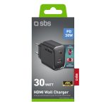 SBS TRAVEL CHARGER PD 30W WITH HDMI PORT black - Image 2