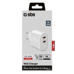 SBS TRAVEL CHARGER 2 PORTS TYPE C PD 35W white - Image 2