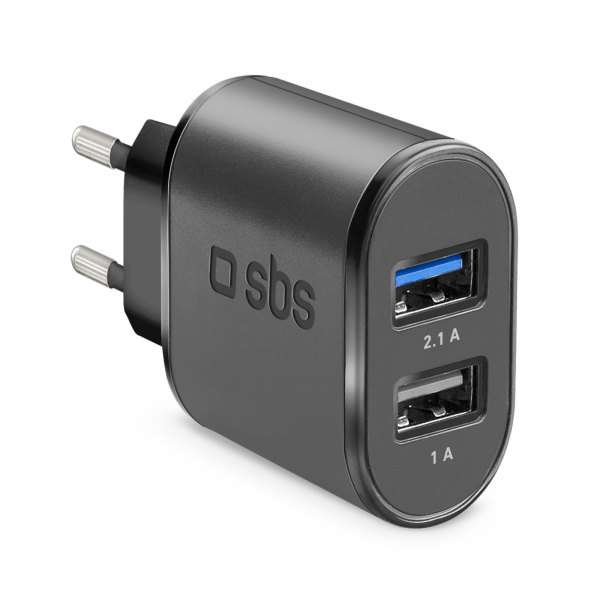 sbstravelc_6321677 SBS TRAVEL CHARGER 2 PORTS 2.1A 10W black - Image 1