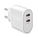 SBS TRAVEL CHARGER 2 PORTS TYPE C PD 35W white