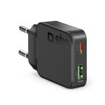 SBS TRAVEL CHARGER 30W 1X TYPE C + 1X USB PORTS black