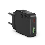SBS TRAVEL CHARGER 2 PORTS PD 45W GaN SLIM black