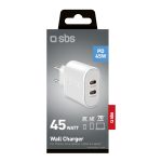 SBS TRAVEL CHARGER 2 PORTS PD 45W white - Image 3