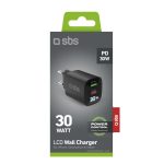 SBS TRAVEL CHARGER PD 30W GaN LCD black - Image 5