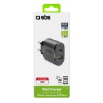 SBS TRAVEL CHARGER 2 PORTS USB AFC /TYPE C PD 25W black - Image 4