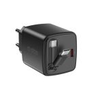 SBS TRAVEL CHARGER WITH RETRACTABLE CABLE TYPE C 30W GaN black - Image 4