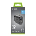 SBS TRAVEL CHARGER 2 PORTS 2.1A 10W black - Image 2