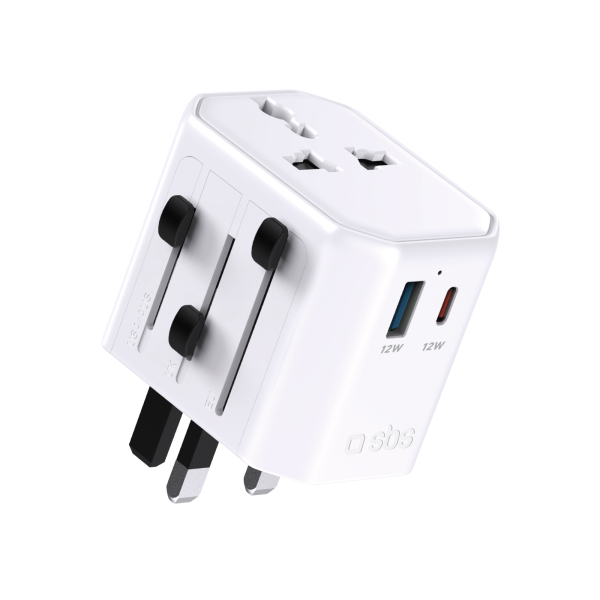 sbsunivers_6283809 SBS UNIVERSAL ADAPTER 2500W EUROPE/USA/ASIA/AFRICA PLUGS USB/TYPE C PORTS - Image 1