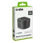 SBS UNIVERSAL TRAVEL CHARGER PD AFC 1840W EU/UK/US/AUS black - Image 3