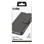 SBS WALLET STAND BOOK IPHONE 15 PRO black - Image 4