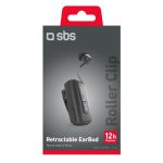 SBS WIRELESS EARPHONE RETRACTABLE ROLLER CLIP black - Image 2