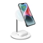 SBS WIRELESS CHARGER QI 2 IN 1 STAND 15W white - Image 3