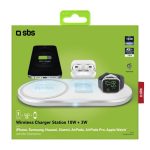 SBS WIRELESS CHARGER QI 3 IN 1 STATION 10W white - Image 3