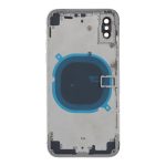 Apple iPhone X - Back battery door cover middle frame housing with small parts White HQ OEM with Logo