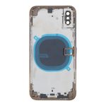 Apple iPhone XS - Back battery door cover middle frame housing with small parts Gold HQ OEM with Logo