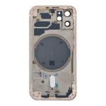 Apple iPhone 12 Mini - Back battery door cover middle frame housing with small parts White OEM with Logo