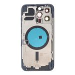 Apple iPhone 13 Pro - Back battery door cover middle frame housing with small parts Blue OEM with Logo